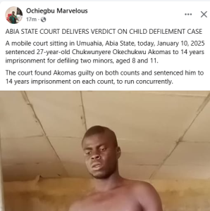 Man Bags 14 Years Imprisonment For Raping Minors Aged 8 And 11