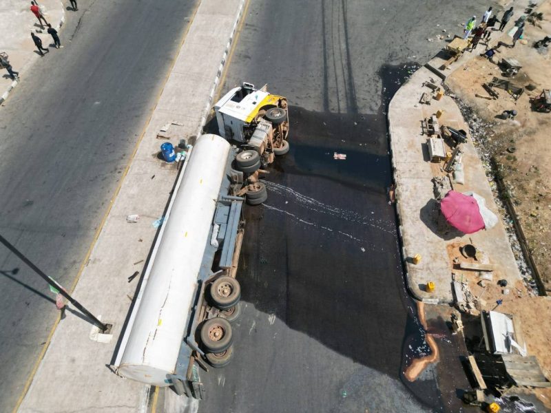 Residents Scoop Fuel, As Petrol Tanker Falls In Taraba 