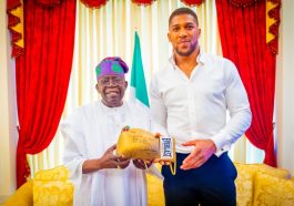 Anthony Joshua, Visits President Tinubu In Lagos, Presents With His Autographed Glove | Daily Report Nigeria