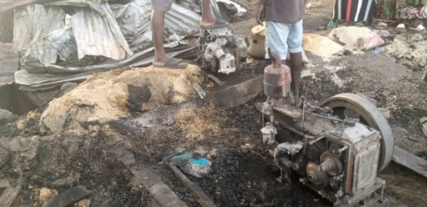 Fire razed down Rice Mill market