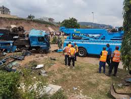 Illustrative photo of mangled trucks after head on crash on Ogbomoso Ilorin highway in Oyo State