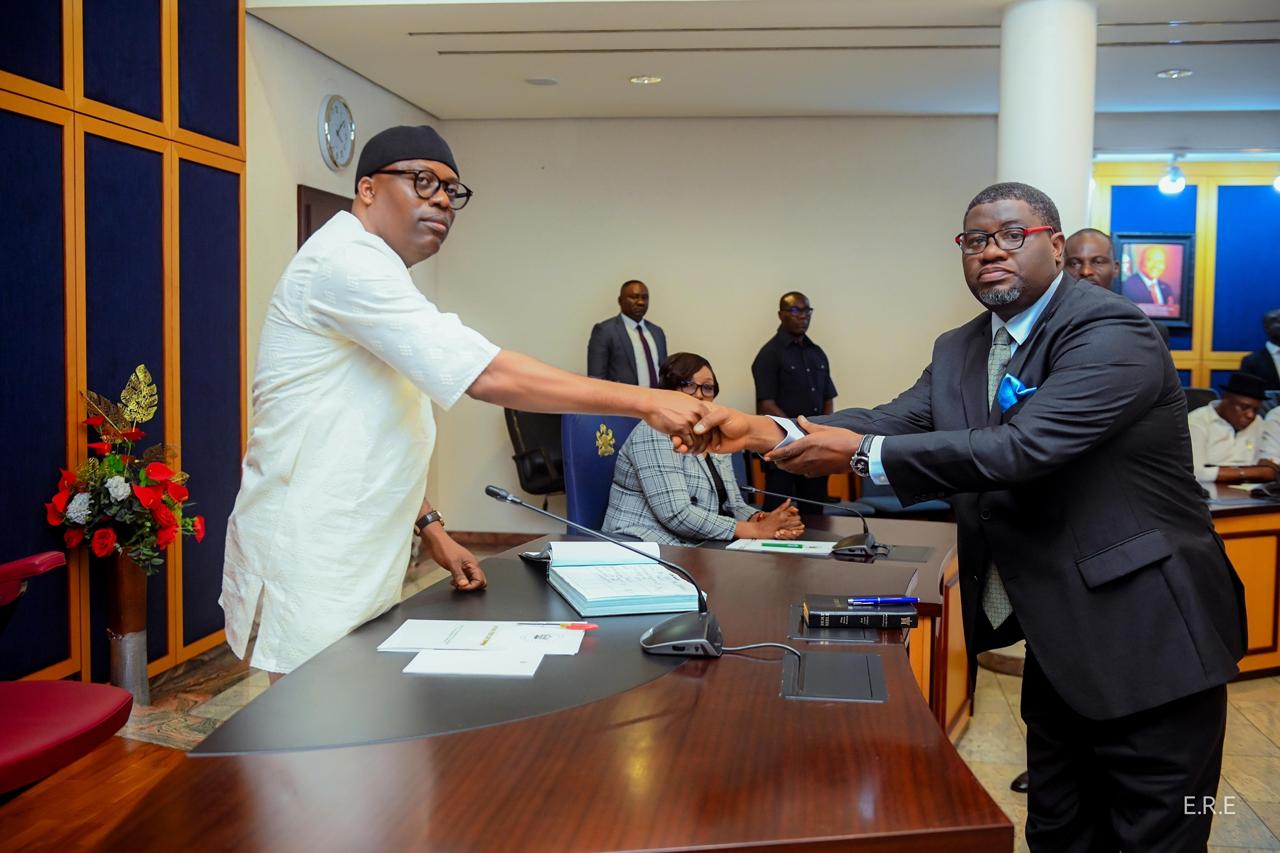 Fubara Swears In New Rivers SSG, Benibo Anabraba, Urges Him to Serve with Honour and Integrity