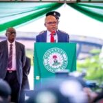 Peter Mbah giving his inuagural speech as new governor on 29 May 2023