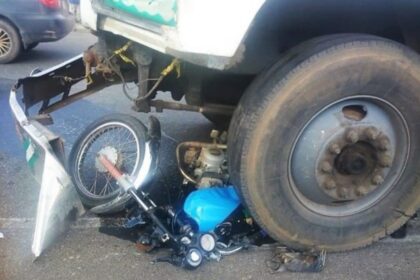 trailer crushes motorcycle