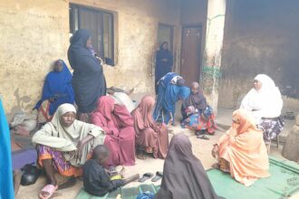 Mourners at the residents