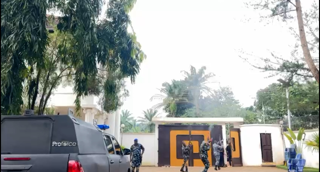 Policemen at Soludos residence