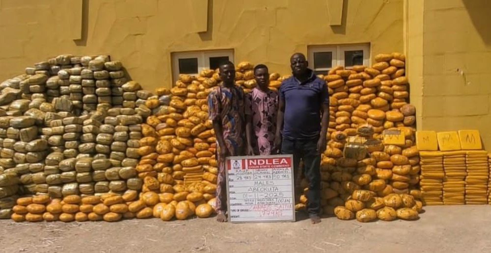NDLEA Arrests Three Over 1,779kg Cannabis Run in Ogun