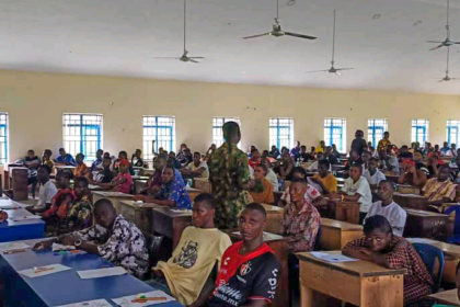 Applicants sits awaiting commencement of NAF appitude test