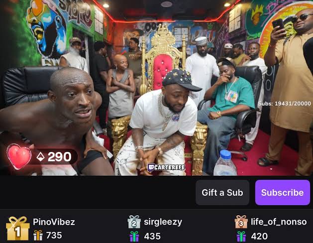 Carter Efe Becomes Africa’s Most Followed Twitch Streamer After Record-Breaking Livestream With Davido