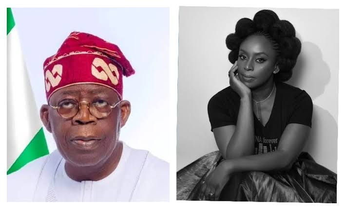Photo of Tinubu Comforts Chimamanda Adichie Over Son’s Death