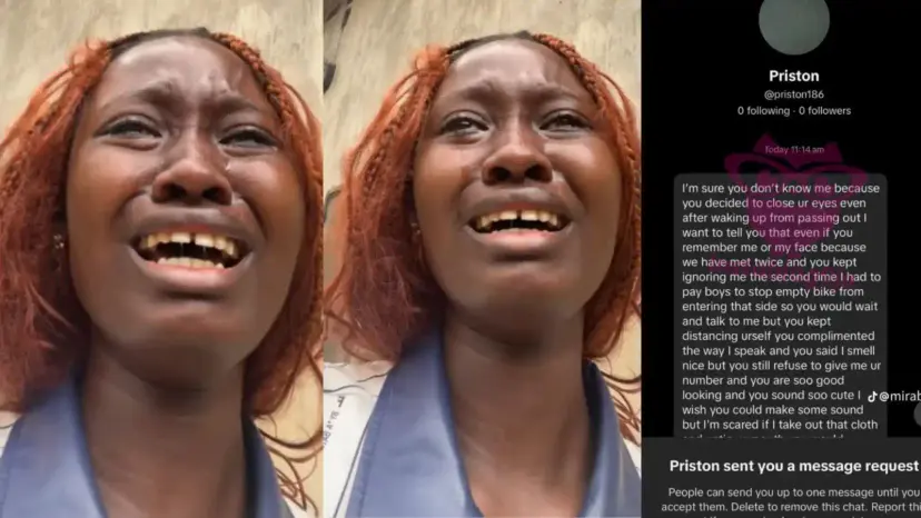 Lady cries profusely after being raped in her apartment on Sunday shares messages she received from suspect Video 1